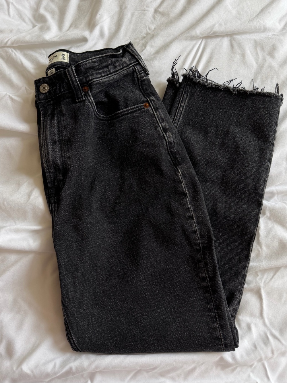 Abercrombie & Fitch Ankle Straight Ultra High Rise Curve Love